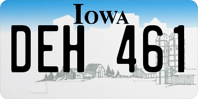 IA license plate DEH461
