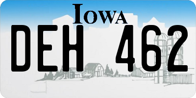 IA license plate DEH462