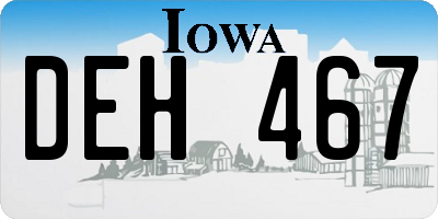IA license plate DEH467