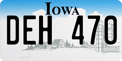 IA license plate DEH470