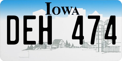 IA license plate DEH474