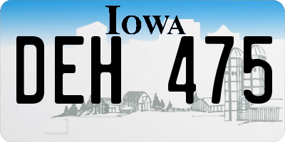 IA license plate DEH475