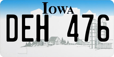 IA license plate DEH476