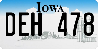 IA license plate DEH478