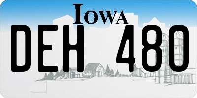 IA license plate DEH480