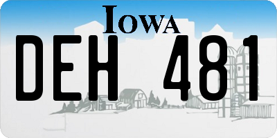 IA license plate DEH481