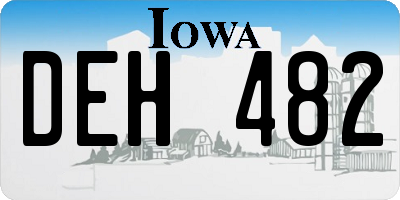 IA license plate DEH482