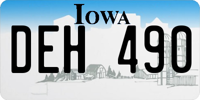 IA license plate DEH490