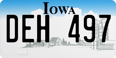 IA license plate DEH497