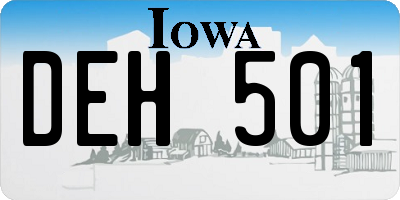 IA license plate DEH501