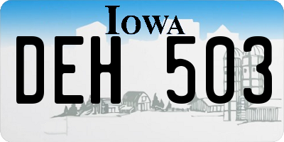 IA license plate DEH503