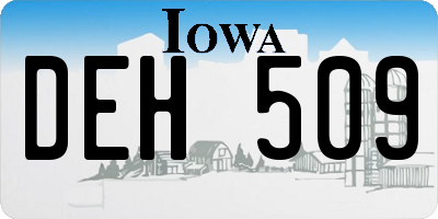 IA license plate DEH509