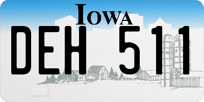 IA license plate DEH511