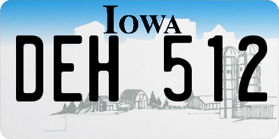 IA license plate DEH512