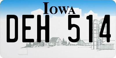 IA license plate DEH514