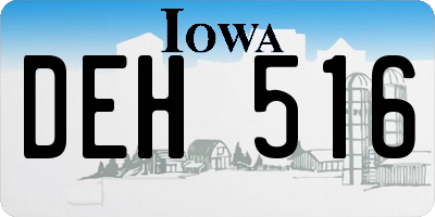 IA license plate DEH516