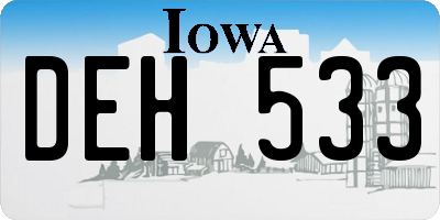 IA license plate DEH533