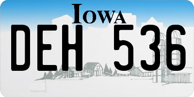 IA license plate DEH536