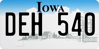 IA license plate DEH540
