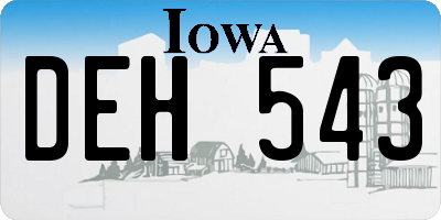 IA license plate DEH543