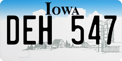 IA license plate DEH547