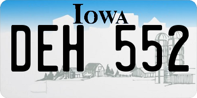 IA license plate DEH552