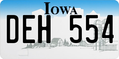 IA license plate DEH554