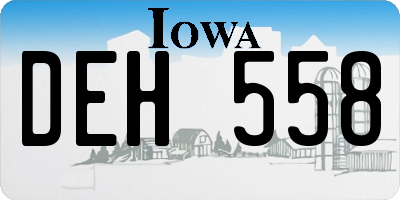 IA license plate DEH558
