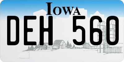 IA license plate DEH560