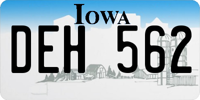 IA license plate DEH562