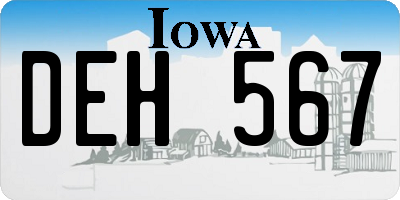 IA license plate DEH567