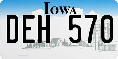 IA license plate DEH570
