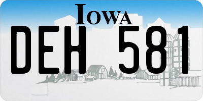 IA license plate DEH581