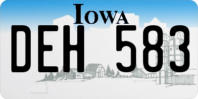 IA license plate DEH583