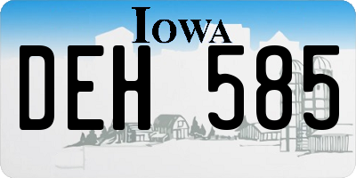 IA license plate DEH585