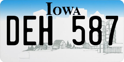 IA license plate DEH587