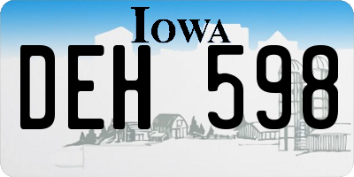 IA license plate DEH598