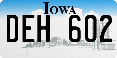 IA license plate DEH602