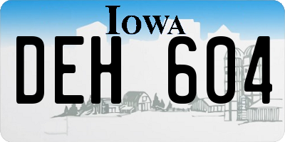IA license plate DEH604