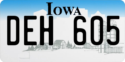 IA license plate DEH605
