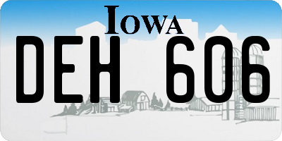 IA license plate DEH606