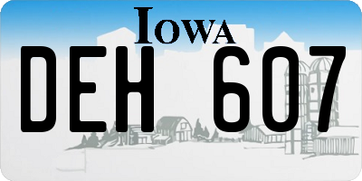 IA license plate DEH607