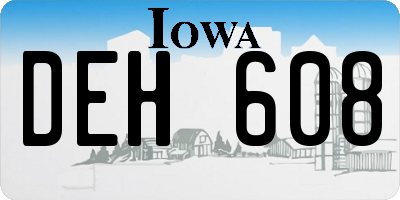 IA license plate DEH608
