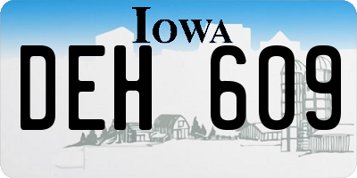 IA license plate DEH609