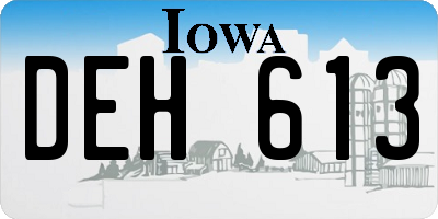 IA license plate DEH613