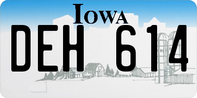 IA license plate DEH614