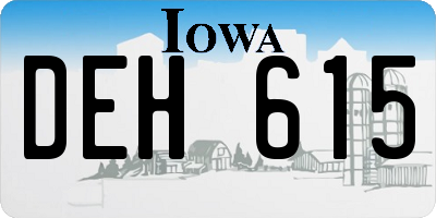 IA license plate DEH615