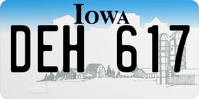 IA license plate DEH617