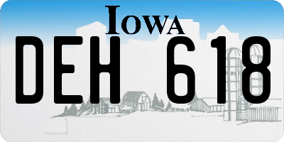 IA license plate DEH618