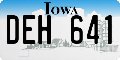 IA license plate DEH641